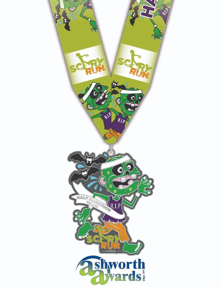Image of the 2019 Scary Run Medal Design